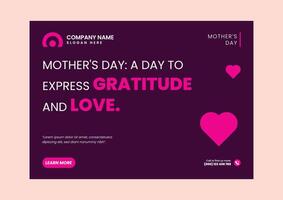 Mothers day Social Media Banner Design Template vector
