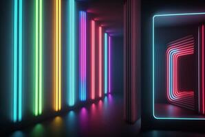 realistic background with neon light. photo