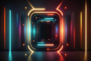 realistic background with neon light. photo