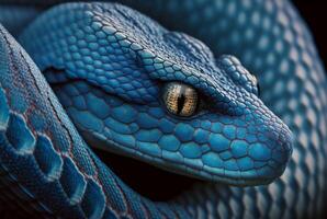 close up of the blue viper. photo