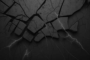 black cracked cement texture background. photo