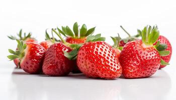 Fresh ripe strawberries on white background. photo