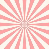 Sweet pink candy retro sunburst background. Sun and rays. Vector illustration