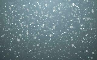 Navidad nieve. que cae copos de nieve en oscuro antecedentes. nevada. vector ilustración