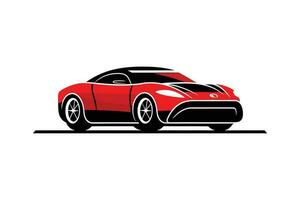 Realistic Red Sport Car Vector Template