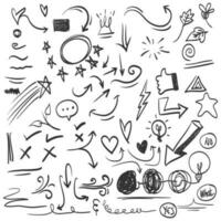 Hand drawn set doodle elements for concept design isolated on white background. Infographic elements. vector illustration