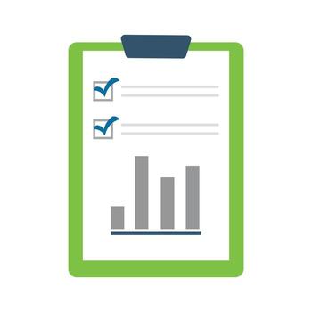 Document with graph and checkboxes vector