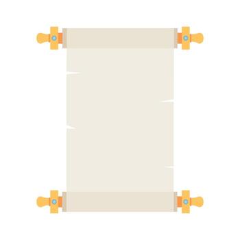 Opened scroll with golden handles vector