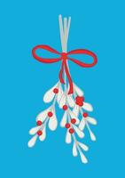 Christmas sprig of mistletoe. Illustration for greeting cards and invitations vector