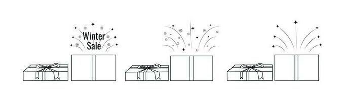 Gift box icon set on white background vector