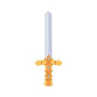 Sword with golden handle vector
