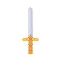 Sword with golden handle vector