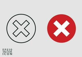 Cross Icon. Cancel icon. Close icon, Stop Icon - Prohibition Vector, Sign and Symbol for Design, Presentation, Website or Apps Elements. vector