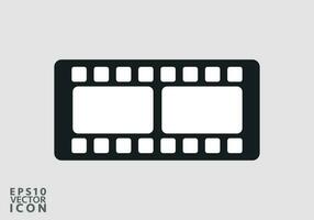 Cinema filmstrip roll on white background. Blank negative film. 35mm film slide frame. Cinema or photo frames. Long, retro film strip frame. Vector illustration