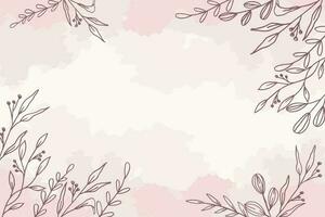 Floral background with beautiful hand drawn leaves and flowers for wedding or engagement or greeting cards vector