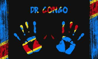 vector bandera de Dr congo con un palma