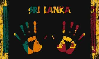 Vector flag of Sri Lanka with a palm