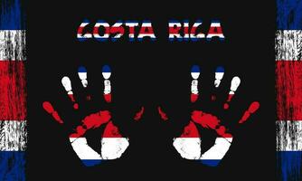 Vector flag of Costa Rica with a palm