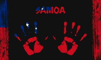 Vector flag of Samoa with a palm