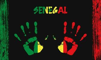 Vector flag of Senegal with a palm