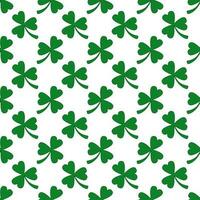 Clover leaves seamless pattern isolated on white background. vector