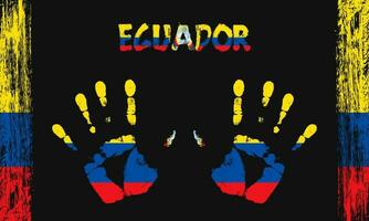 Vector flag of Ecuador with a palm