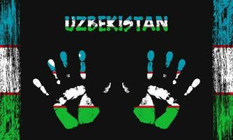 Vector flag of Uzbekistan with a palm