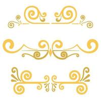 Set of golden border arabesque frames Vector illustration