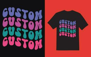 Retro wavy t shirt design vector file.