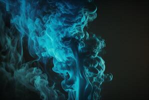 blue smoke background on dark background, photo