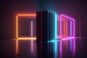 realistic background with neon light. photo