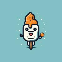 Cute ice cream mascot logo illustration vector