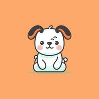 linda kawaii buldog dibujos animados perrito perrito ilustración vector