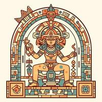 Explore the intricate details of Aztec culture with our stunning hand-drawn Aztec illustration design vector