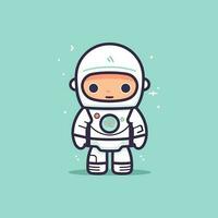 linda mascota astronauta dibujos animados astronauta ilustración vector