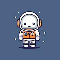 Cute mascot astronaut cartoon spaceman illustration vector