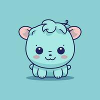 Domestic Buffalo cute kawaii cartoon illustration vector