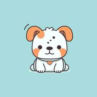 Cute kawaii bulldog cartoon doggy puppy illustration vector