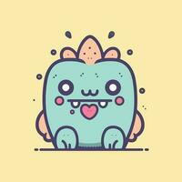 linda kawaii monstruo dibujos animados ilustración vector