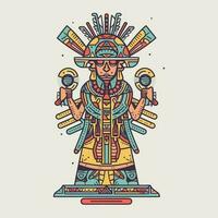 Explore the intricate details of Aztec culture with our stunning hand-drawn Aztec illustration design vector