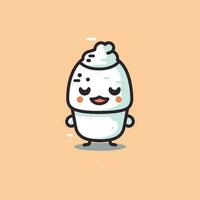 Cute ice cream mascot logo illustration vector