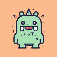 Cute kawaii monster cartoon illustration vector