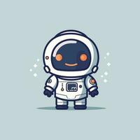 Cute mascot astronaut cartoon spaceman illustration vector