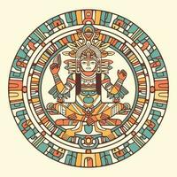 Explore the intricate details of Aztec culture with our stunning hand-drawn Aztec illustration design vector