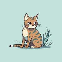 Cute Cat cartoon kitty meow kitten illustration vector