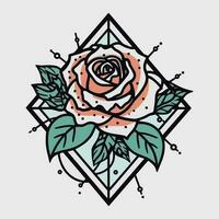 Roses flower handdrawn logo design illustration vector