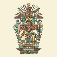 Explore the intricate details of Aztec culture with our stunning hand-drawn Aztec illustration design vector