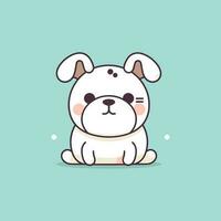 Cute kawaii bulldog cartoon doggy puppy illustration vector