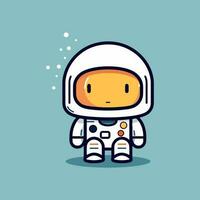 Cute mascot astronaut cartoon spaceman illustration vector