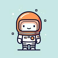 Cute mascot astronaut cartoon spaceman illustration vector